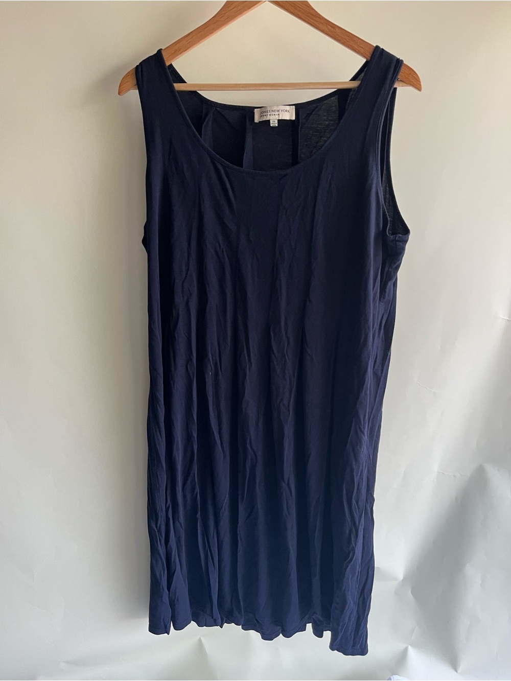 Jones New York Sport Woman Dress Sz 2X Navy Blue Sleeveless Knit EUC